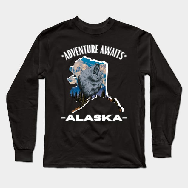 ALASKA ADVENTURE AWAITS Long Sleeve T-Shirt by DesingHeven